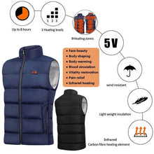 Load image into Gallery viewer, Men &amp; Women&#39;s Heated Vest with 3 Heating Levels &amp; 9 Heating Zones, Washable Lightweight Zip Heated Vest
